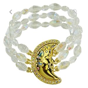 Kirks Folly Golden Moon Bracelet Aurora Borealis crystals- New in box!